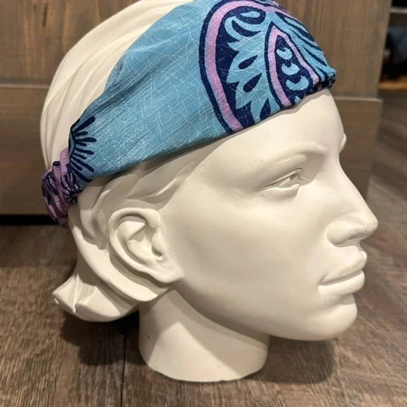Handcrafted, upcycled silk saree fabric reversible headband OS - Picture 2 of 5